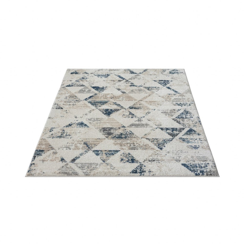8' X 10' Ivory Geometric Area Rug