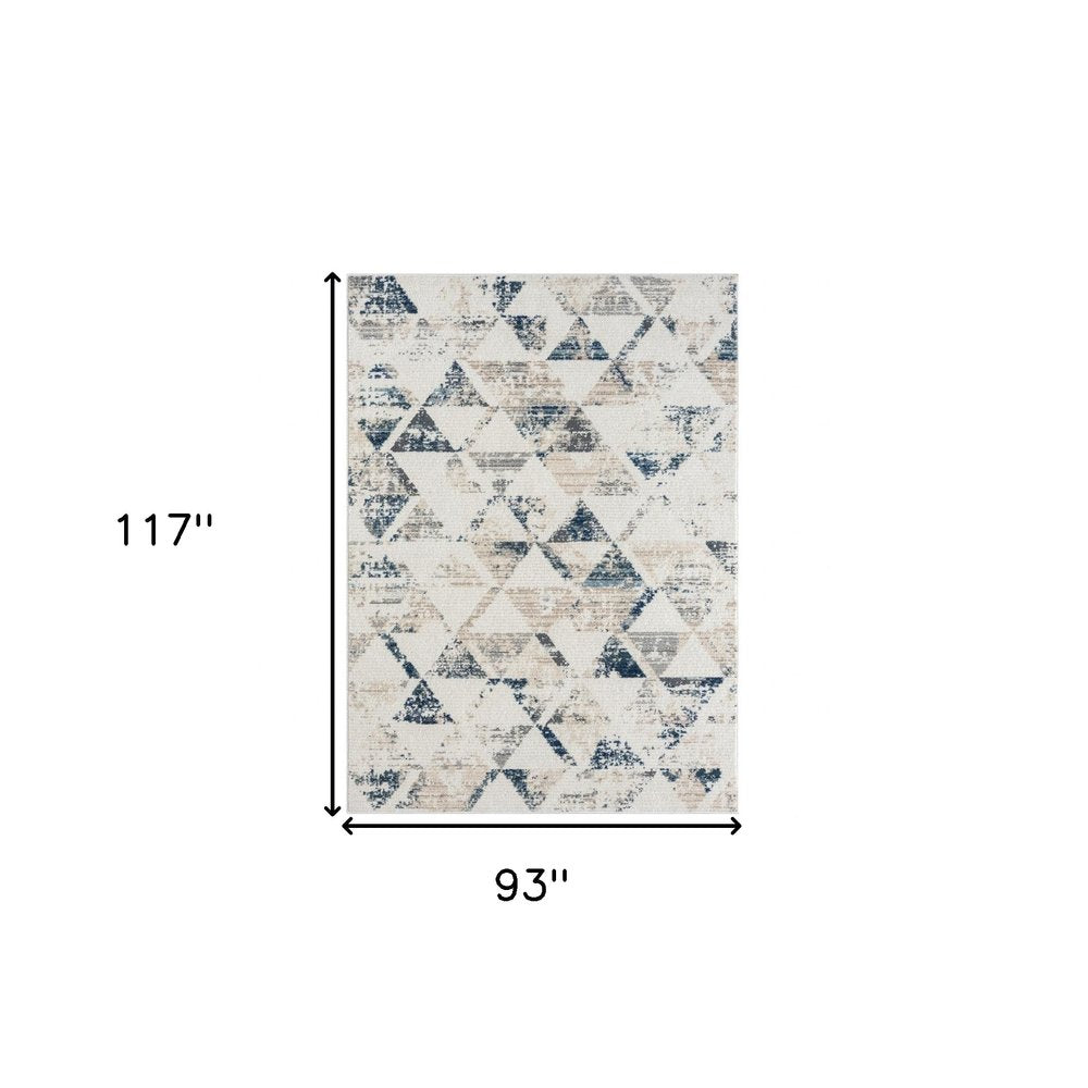 8' X 10' Ivory Geometric Area Rug