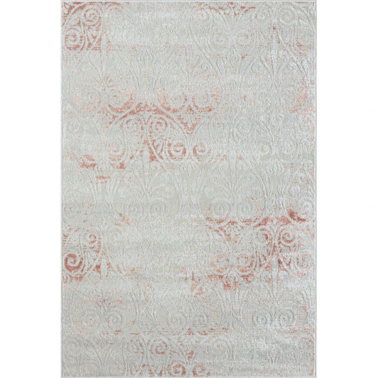 5' X 7' Pink Floral Area Rug