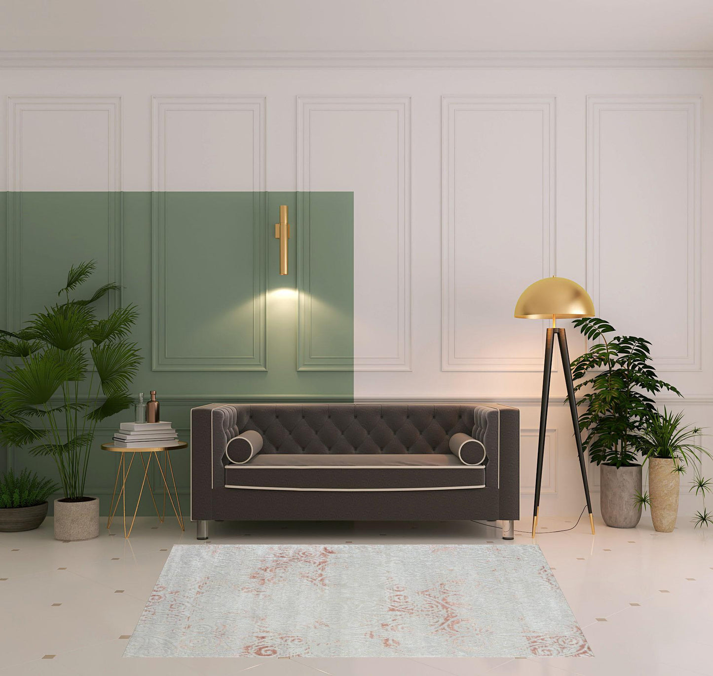 5' X 7' Pink Floral Area Rug