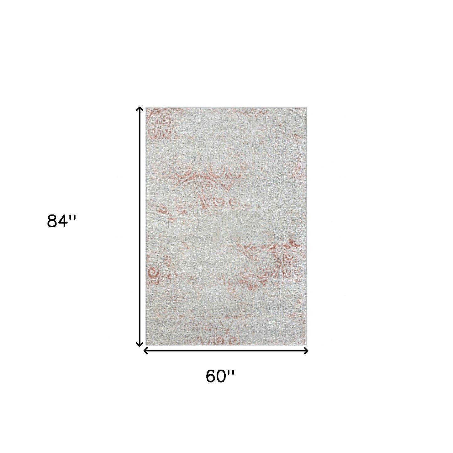 5' X 7' Pink Floral Area Rug