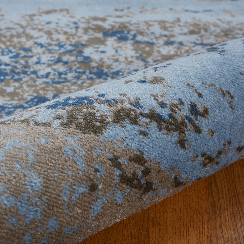 5' X 7' Blue Abstract Area Rug