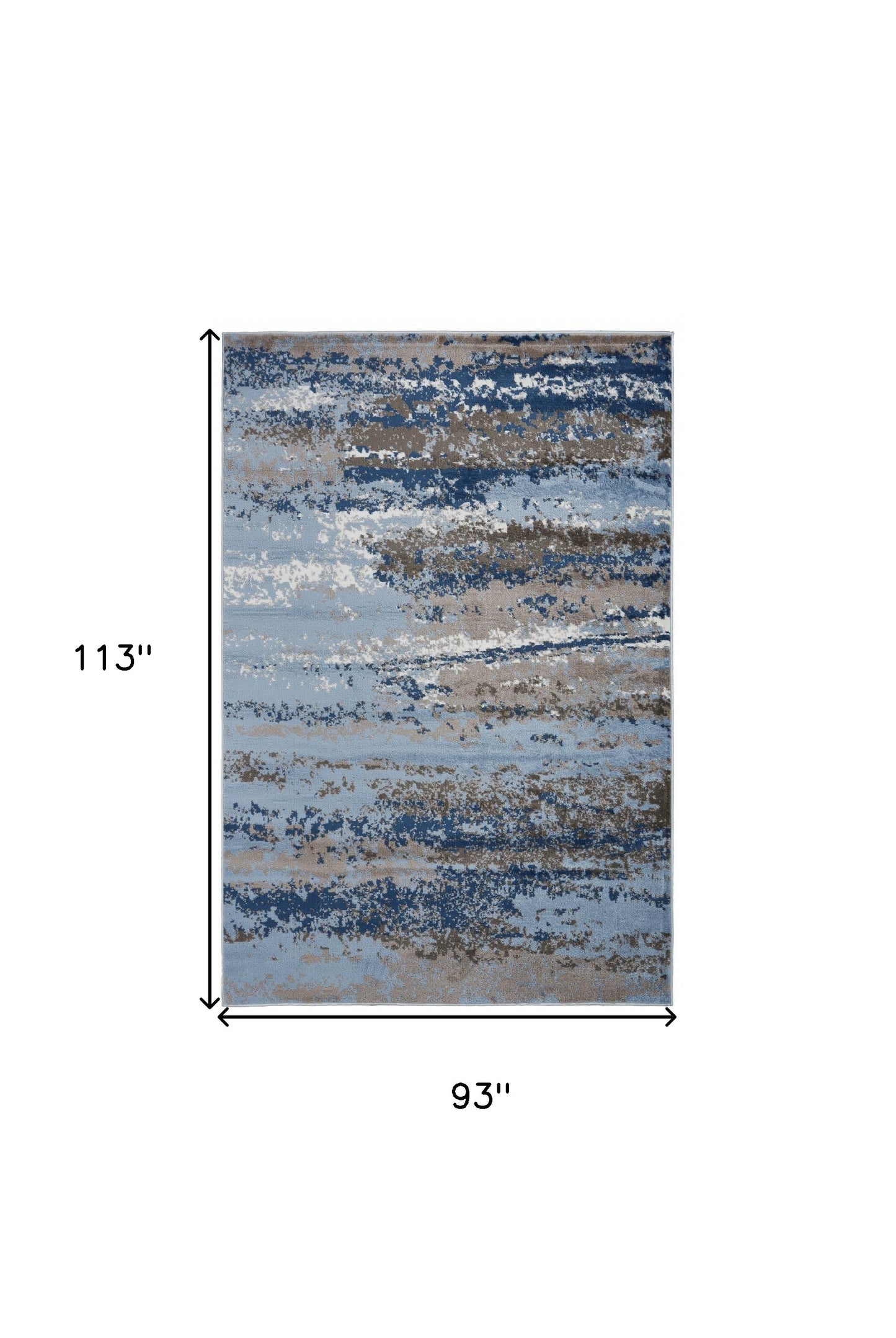 5' X 7' Blue Abstract Area Rug