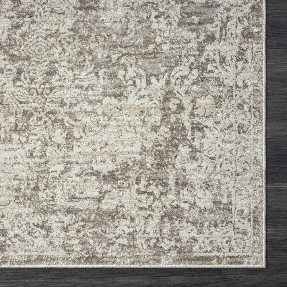 9' X 12' Gray Abstract Distressed Area Rug