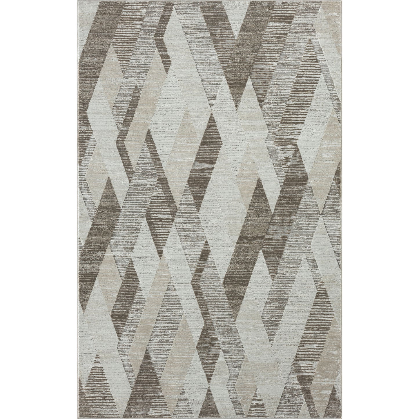 2' X 8' Gray Geometric Runner Rug