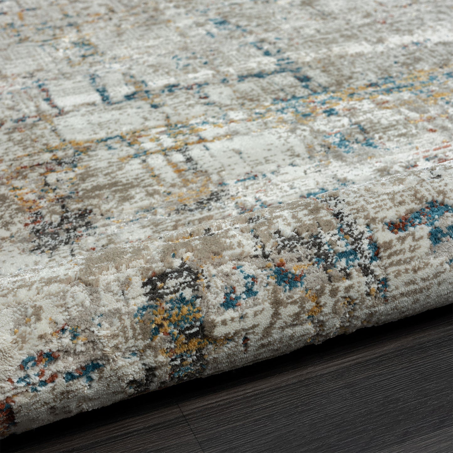 2' X 8' Gray Abstract Distressed Runner Rug