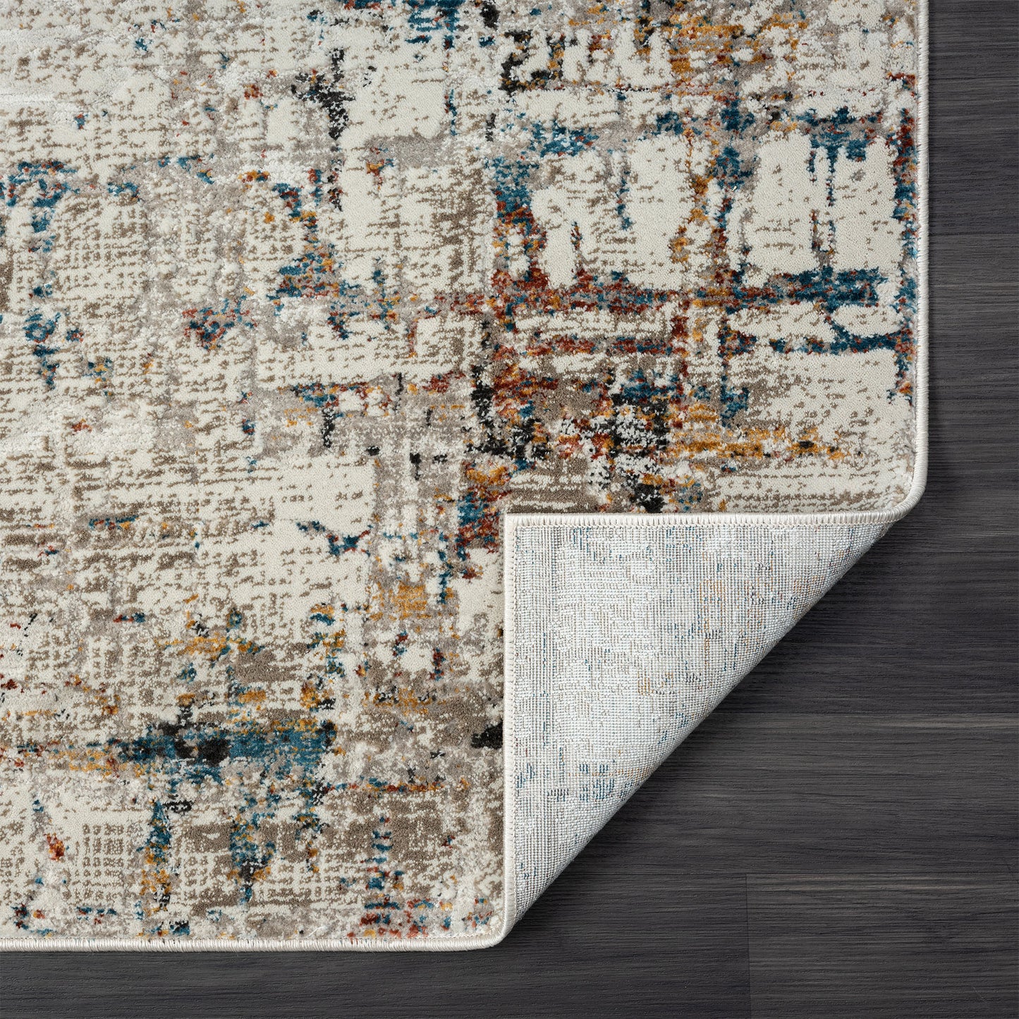 2' X 8' Gray Abstract Distressed Runner Rug