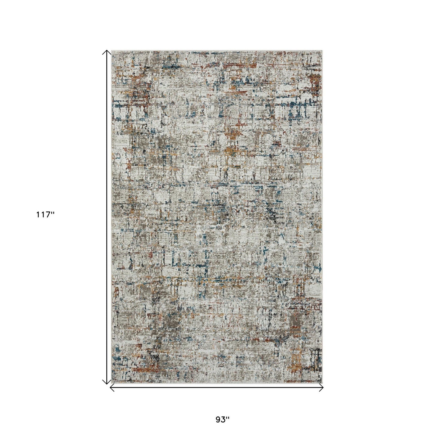2' X 8' Gray Abstract Distressed Runner Rug