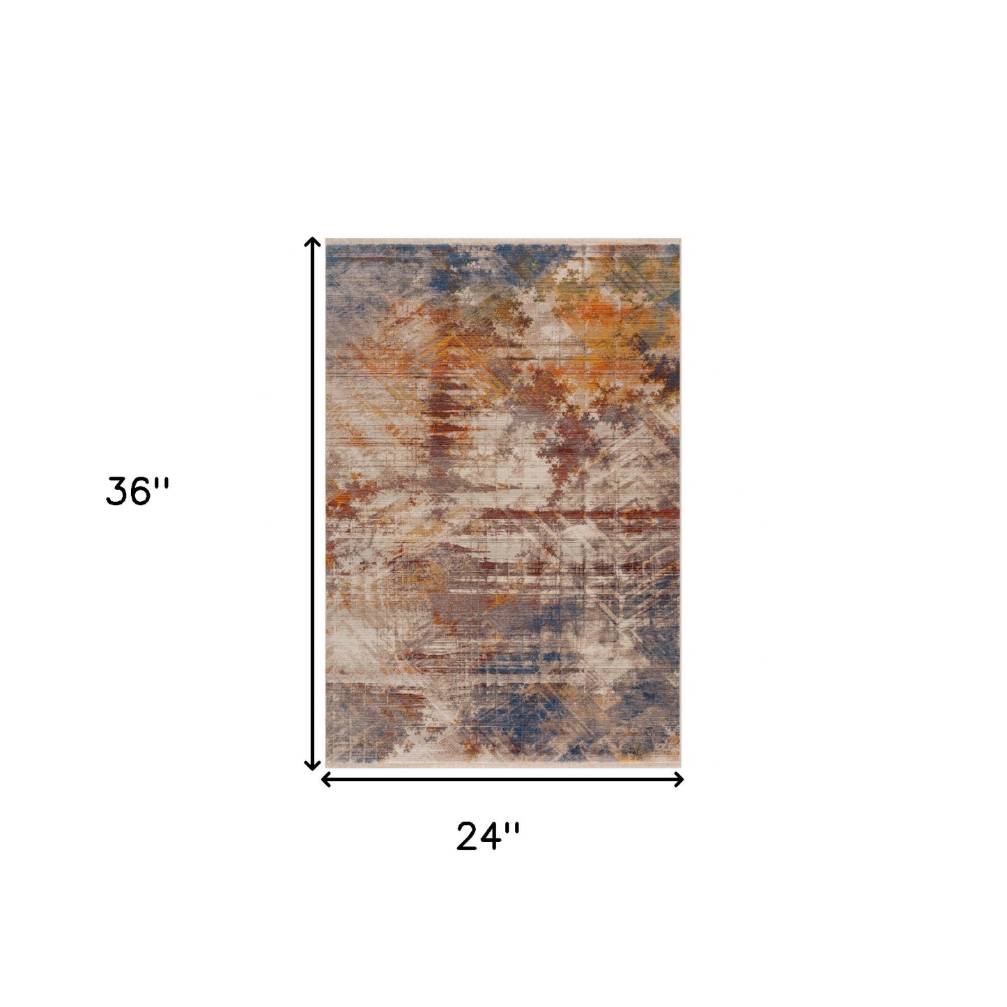 2' X 6' Gray Abstract Distressed Runner Rug