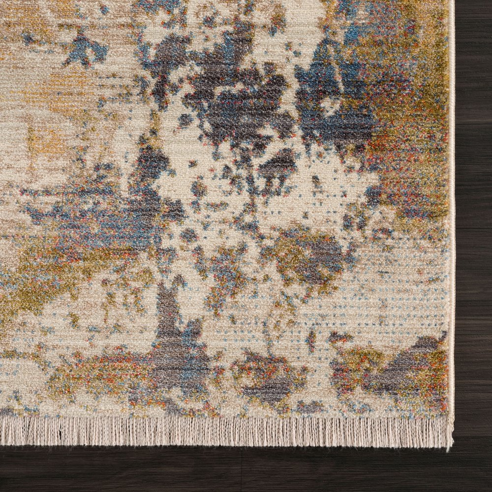 2' X 3' Gray Abstract Distressed Area Rug