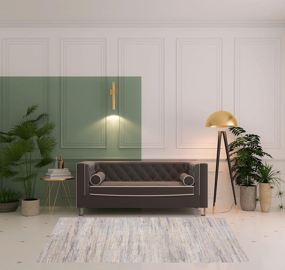 4' X 6' Gray Floral Area Rug