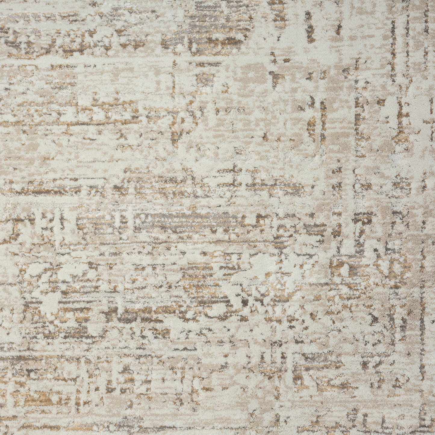 2' X 8' Beige Abstract Distressed Runner Rug