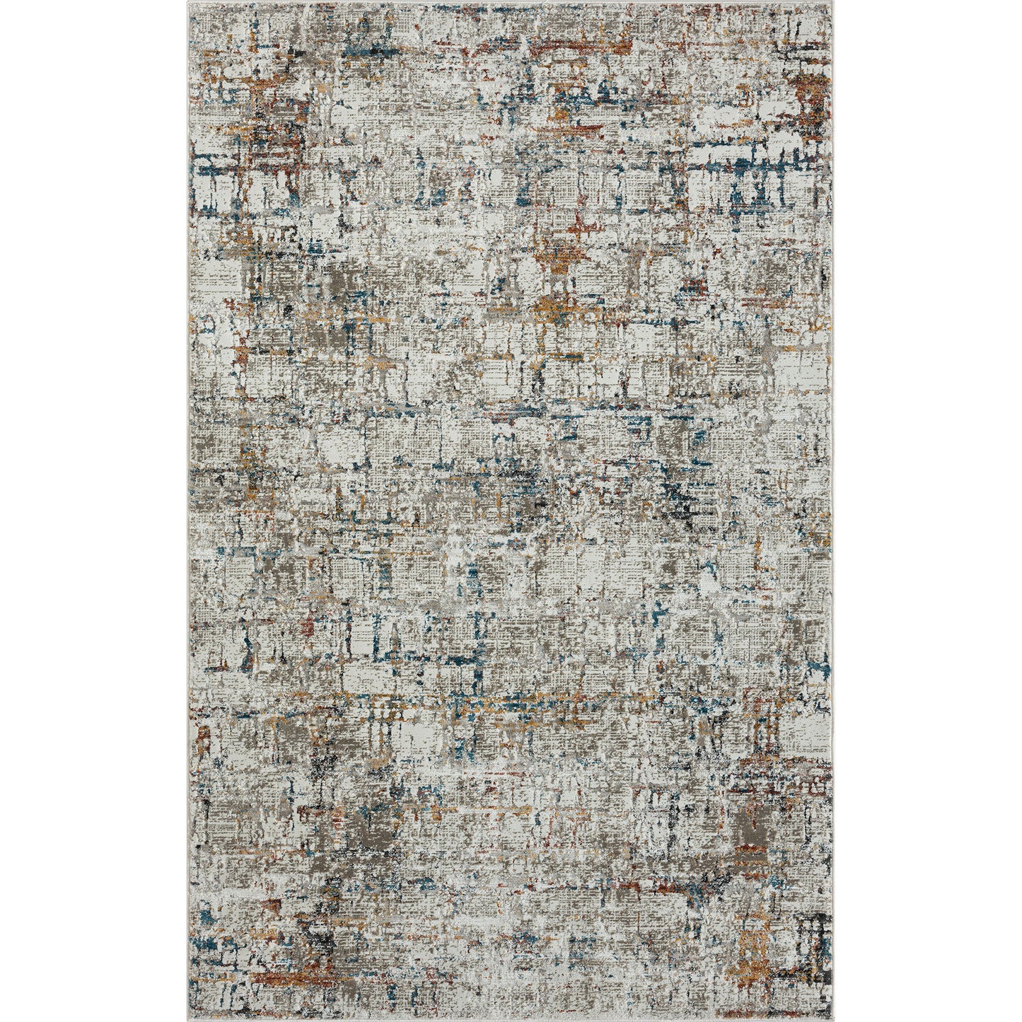 2' X 8' Gray Abstract Distressed Runner Rug