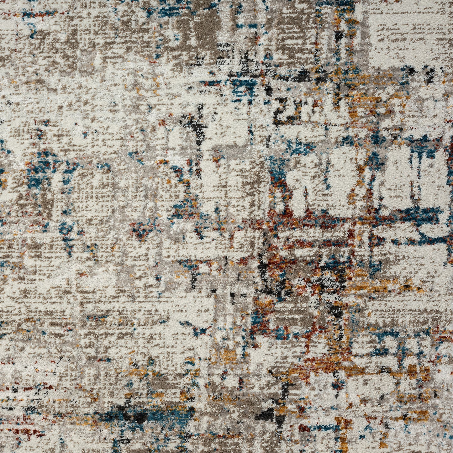 2' X 8' Gray Abstract Distressed Runner Rug