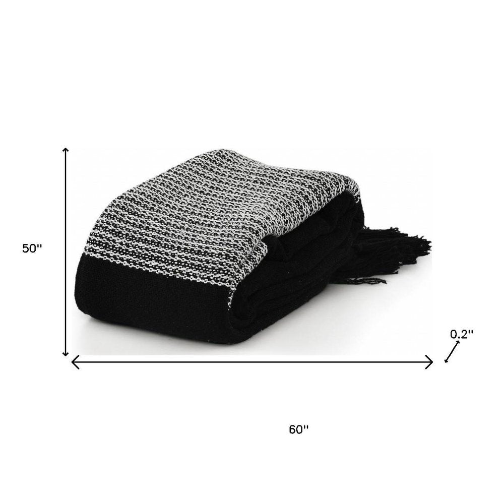 50" X 60" Red Woven Cotton Checkered Throw Blanket with Fringe