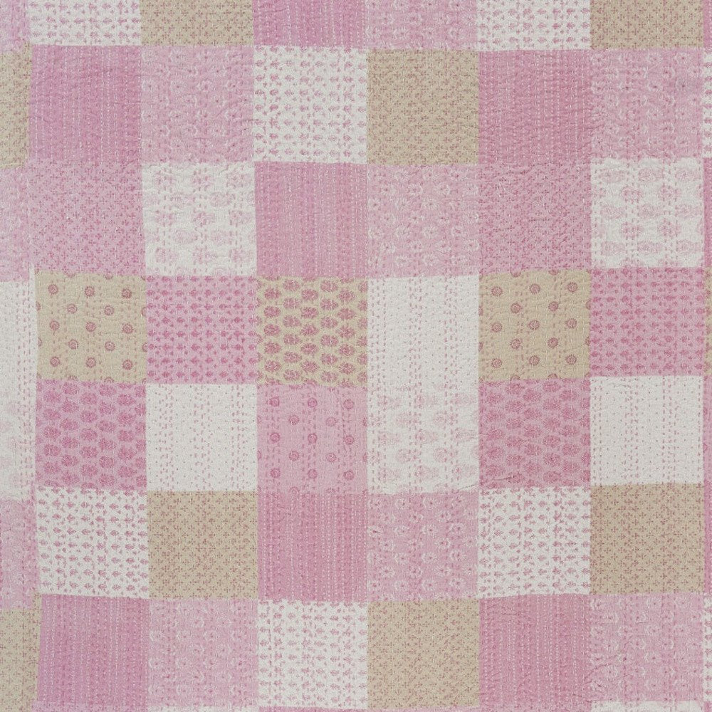 70" X 50" Blue Kantha Silk Patchwork Throw Blanket with Embroidery