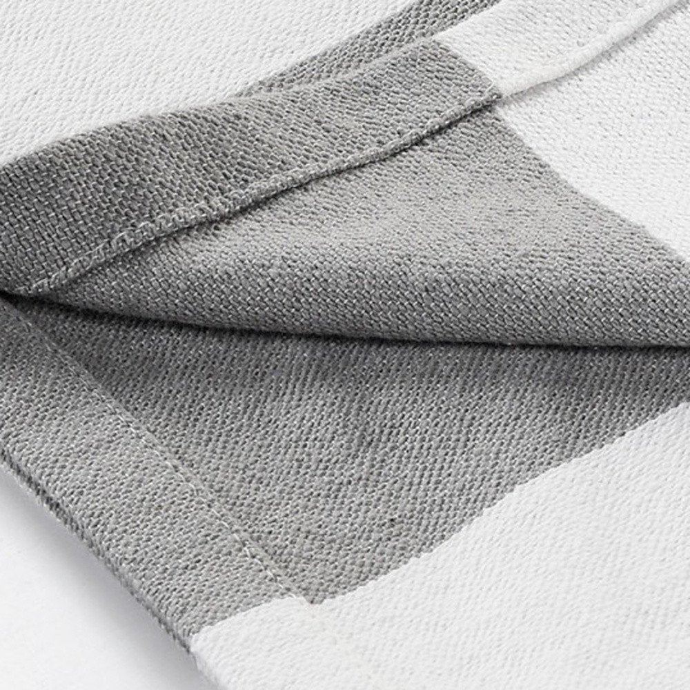 50" X 60" Blue and White Cotton Woven Striped Throw Blanket with Tassels