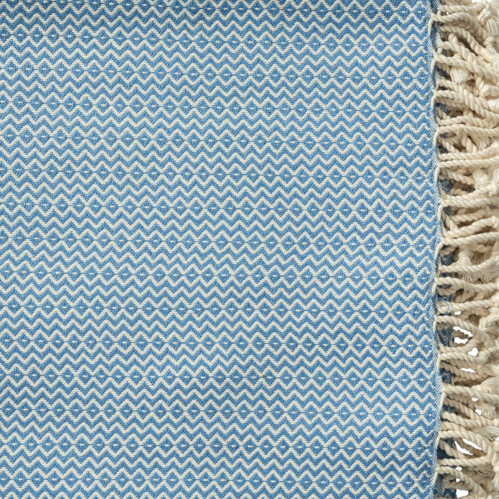 50" X 60" Gray Woven Cotton Geometric Throw Blanket with Fringe