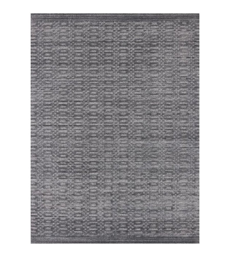 9' X 12' Charcole And Dark Grey Hand Loomed Area Rug