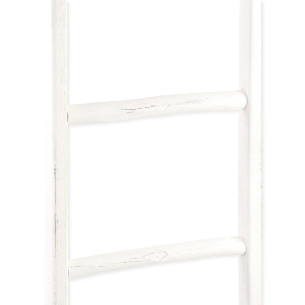 76" White Six Step Solid Wood Decorative Ladder