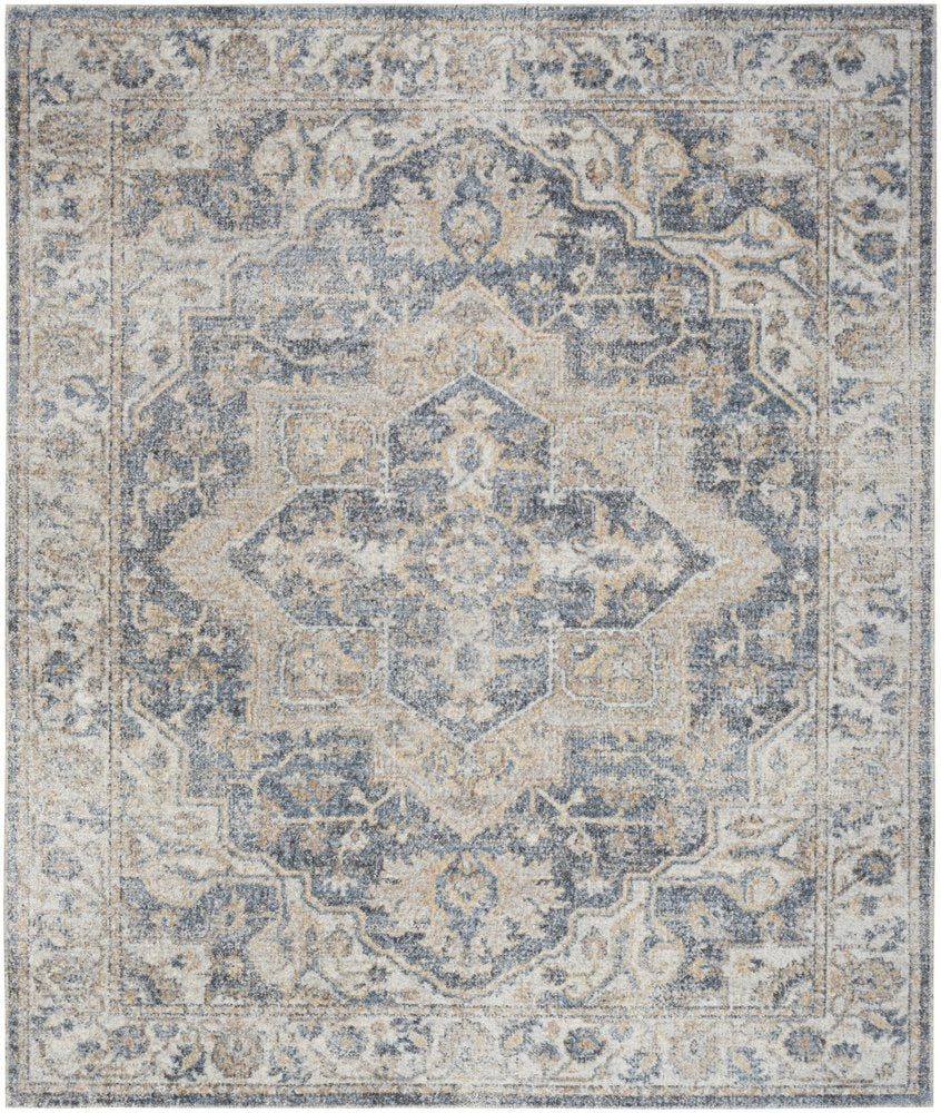 9' X 12' Gray Oriental Power Loom Area Rug