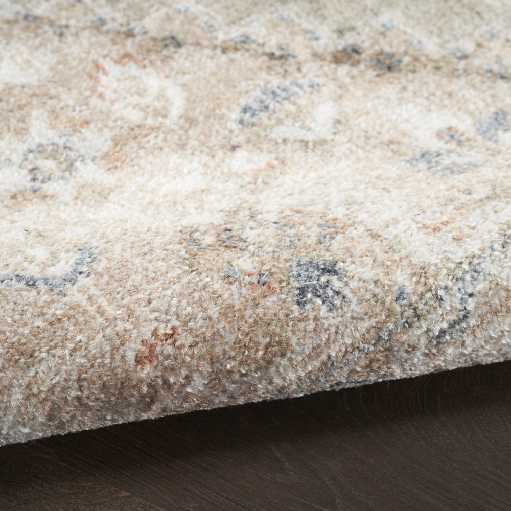 3' X 5' Sage Oriental Power Loom Distressed Washable Area Rug