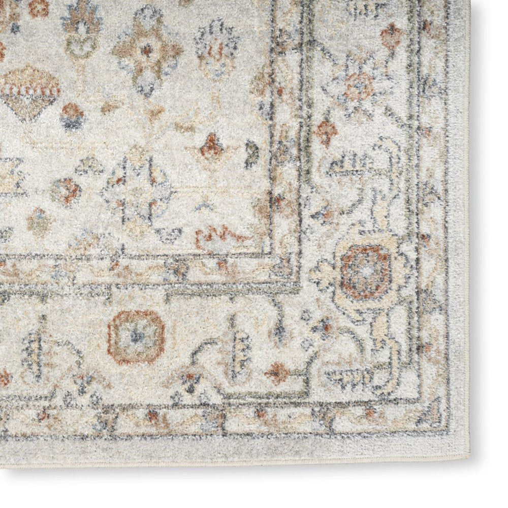 7' X 9' Gray Oriental Power Loom Distressed Washable Area Rug