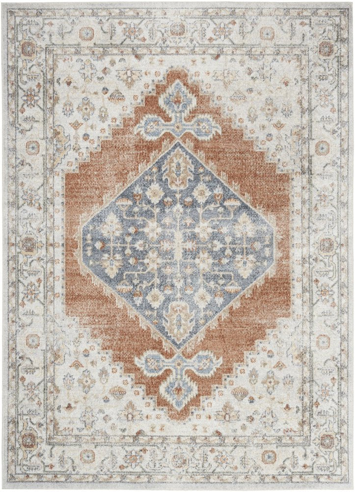 7' X 9' Gray Oriental Power Loom Distressed Washable Area Rug