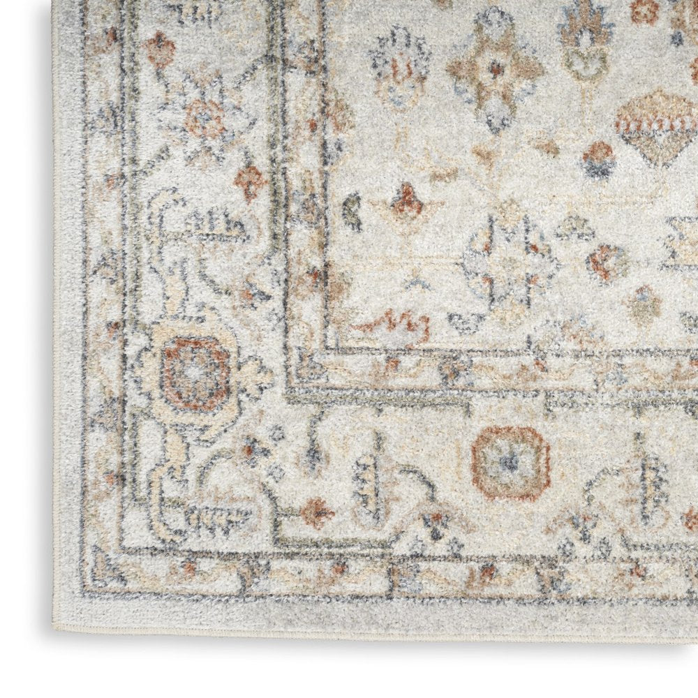 4' X 6' Gray Oriental Power Loom Distressed Washable Area Rug