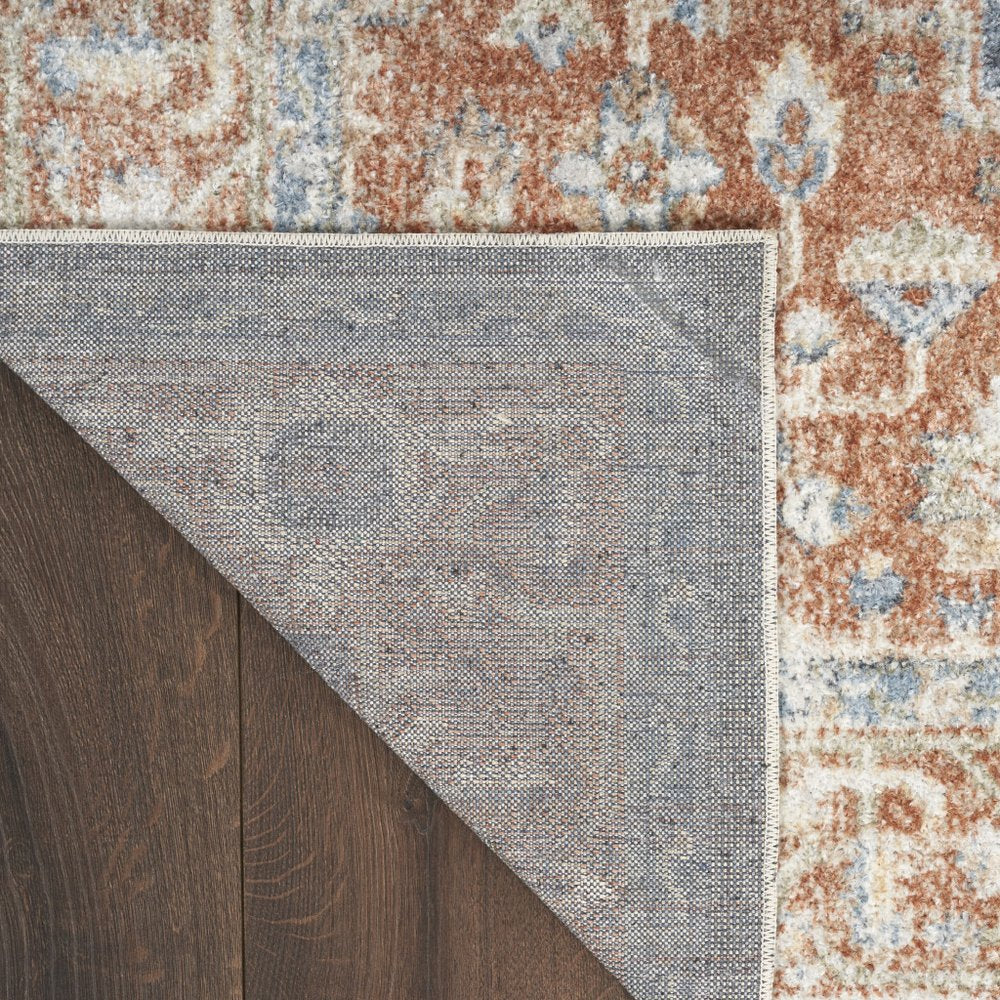 4' X 6' Denim Blue Oriental Power Loom Distressed Washable Area Rug