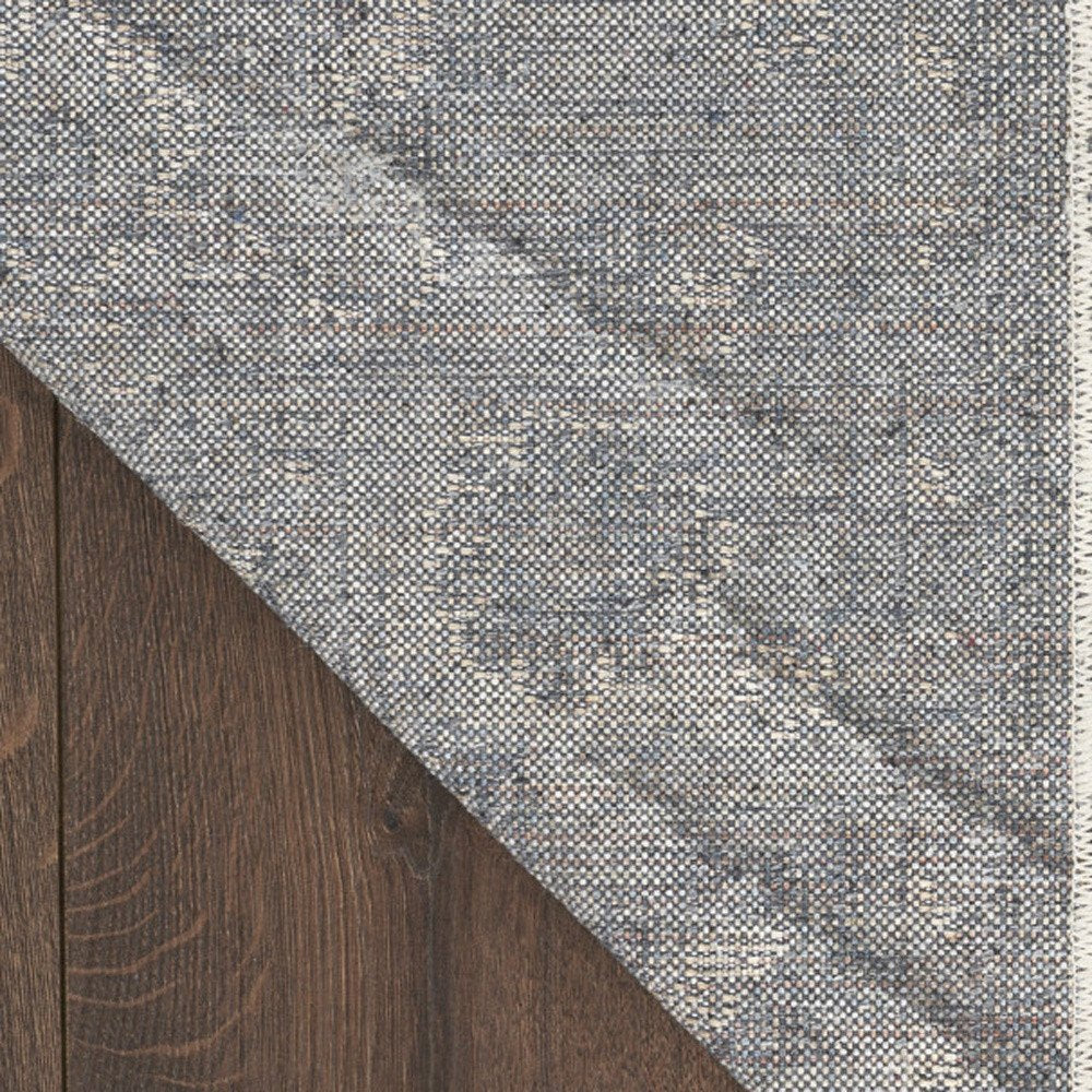 10' Gray Oriental Power Loom Washable Runner Rug