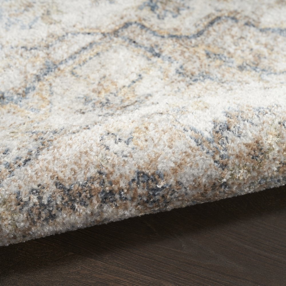 8' Gray And Ivory Oriental Washable Runner Rug