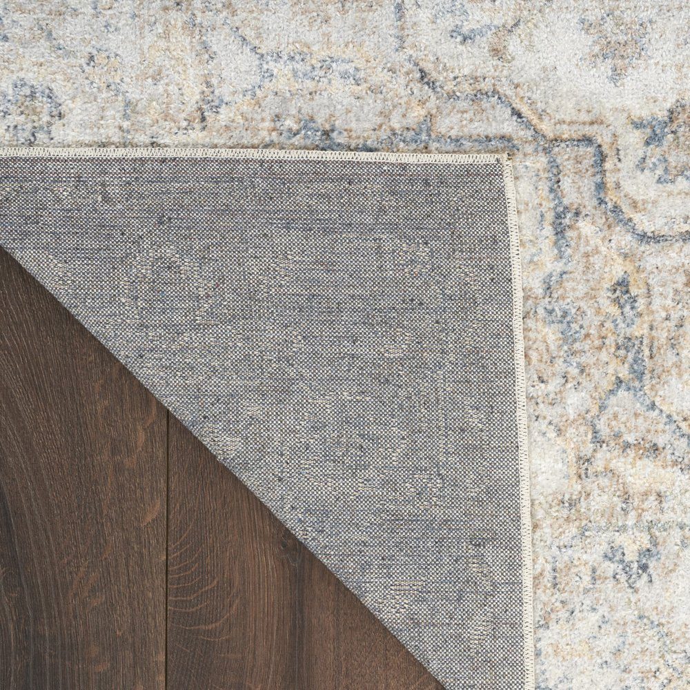 3' X 5' Silver Oriental Power Loom Washable Area Rug