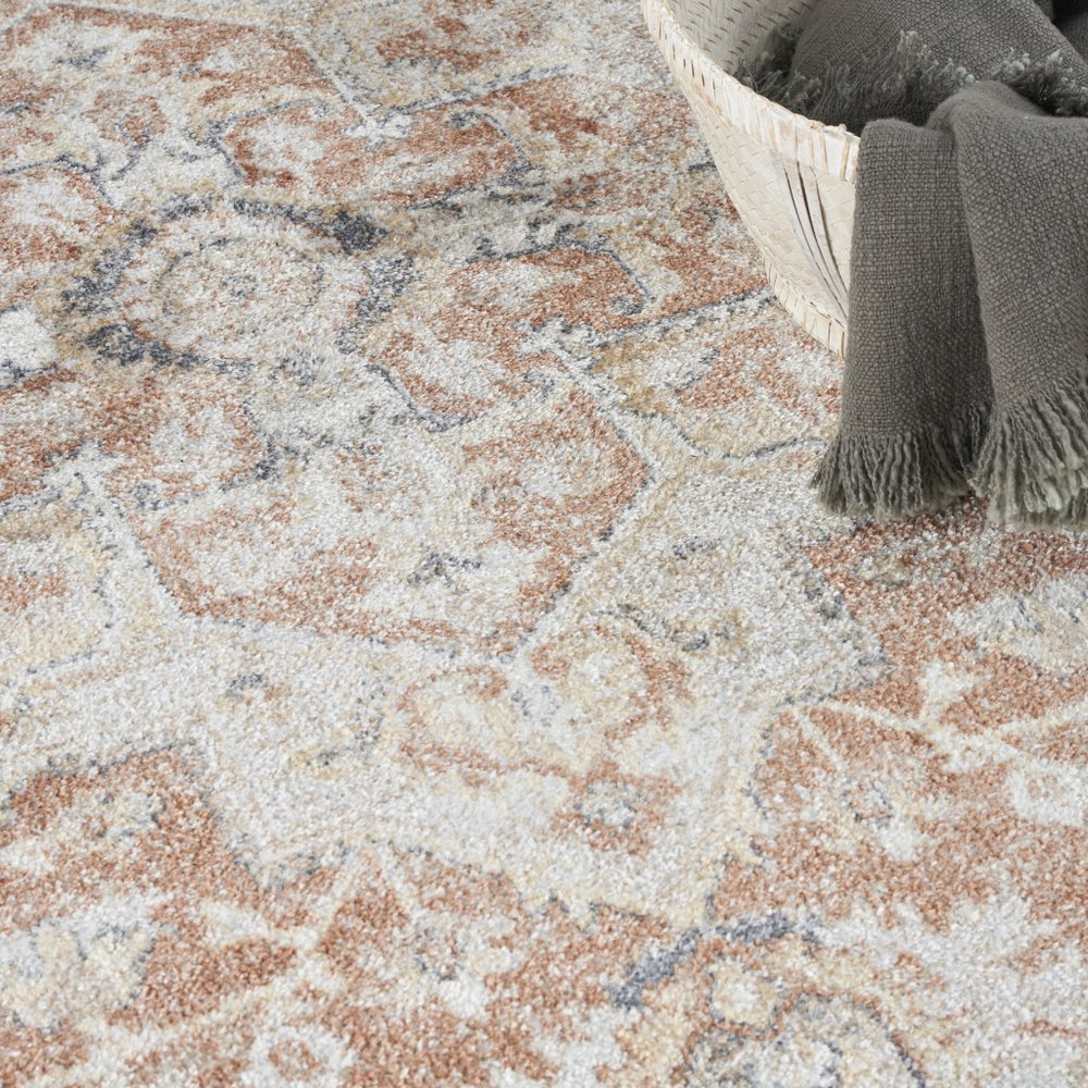 4' X 6' Gold Oriental Power Loom Washable Area Rug