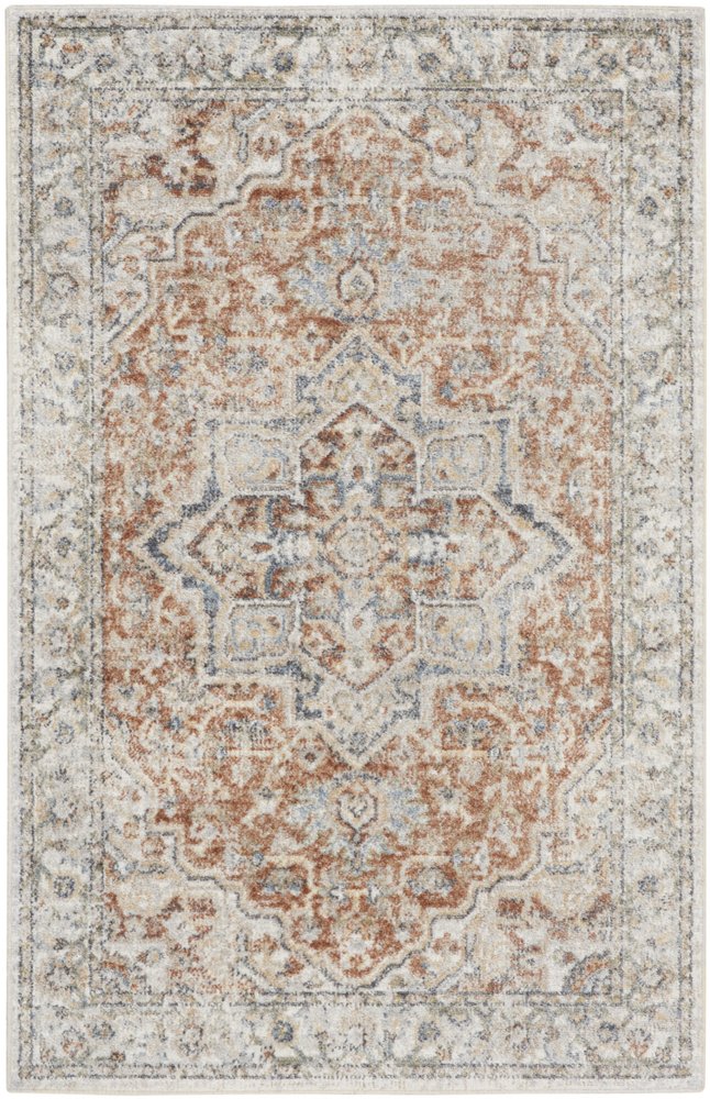 3' X 5' Gold Oriental Power Loom Washable Area Rug