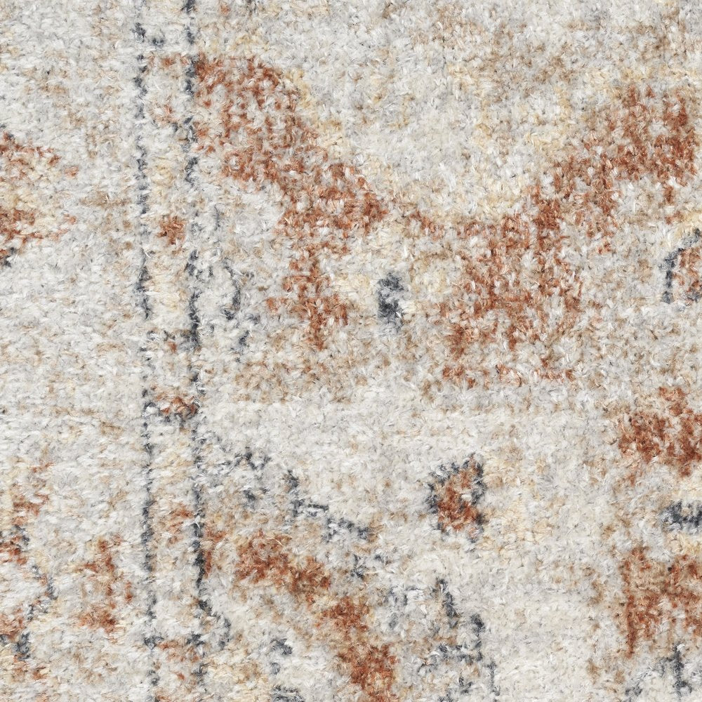 12' Gold And Ivory Oriental Washable Runner Rug