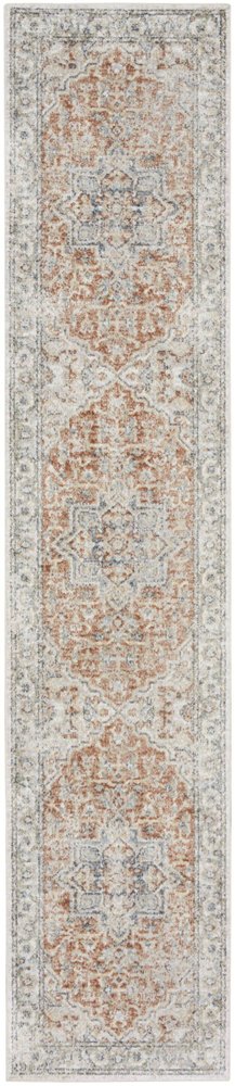 12' Gold And Ivory Oriental Washable Runner Rug