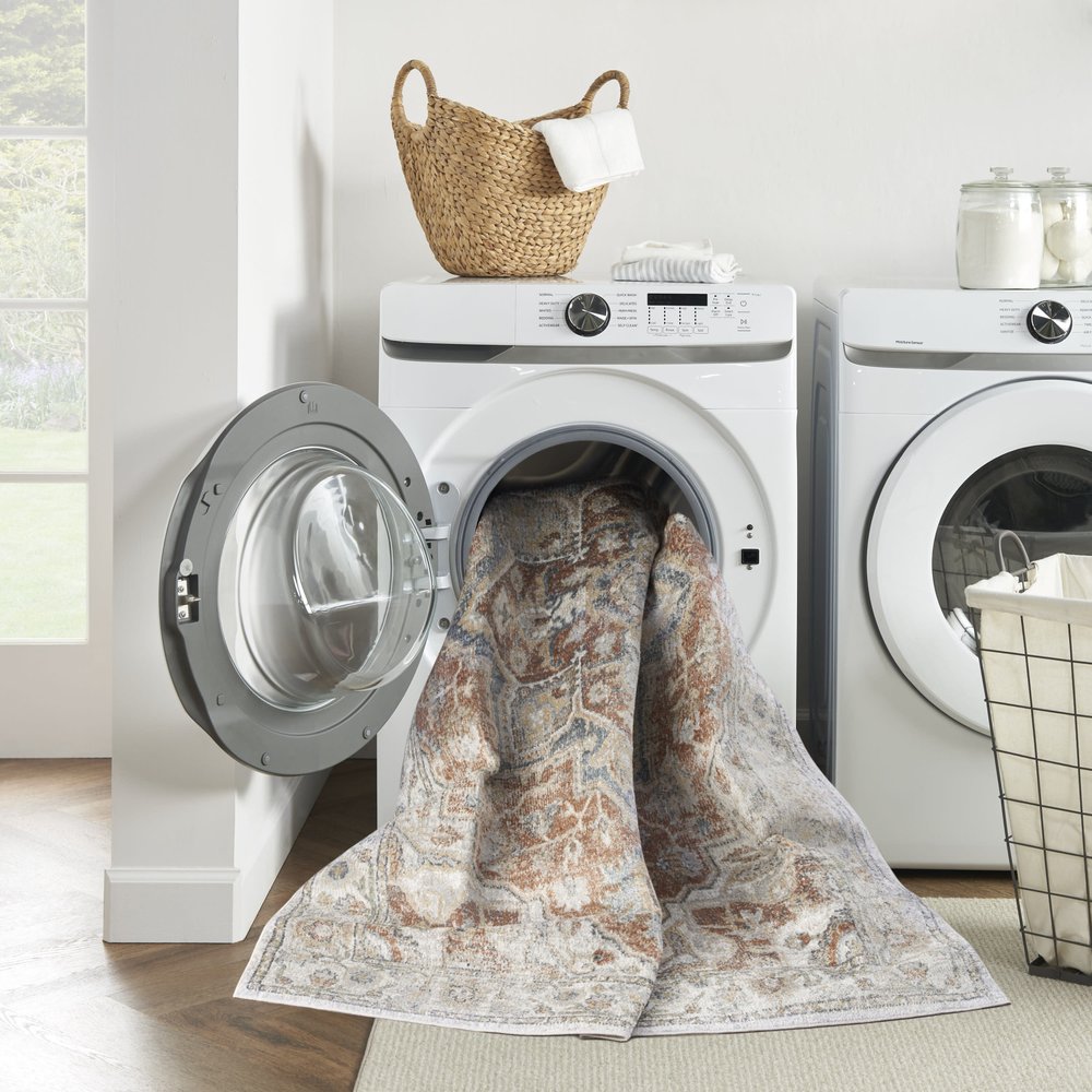 12' Gold And Ivory Oriental Washable Runner Rug