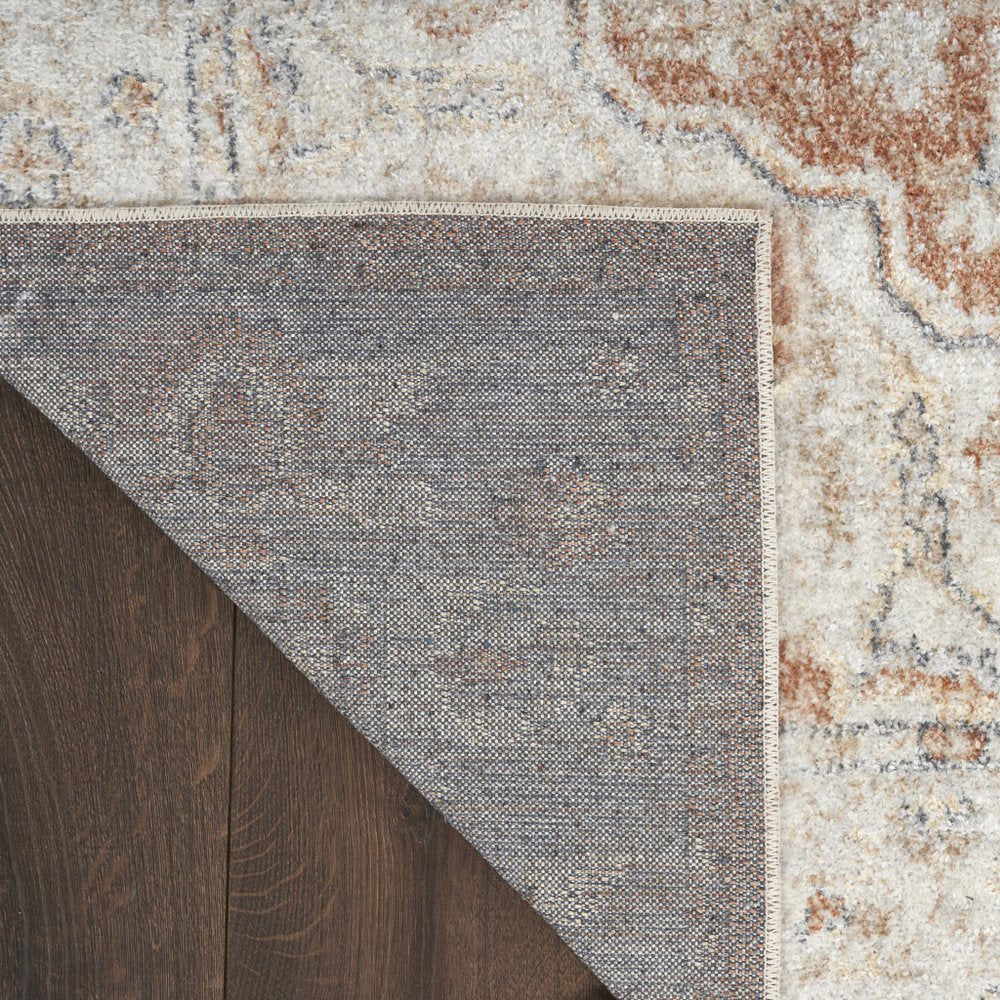 12' Gold And Ivory Oriental Washable Runner Rug