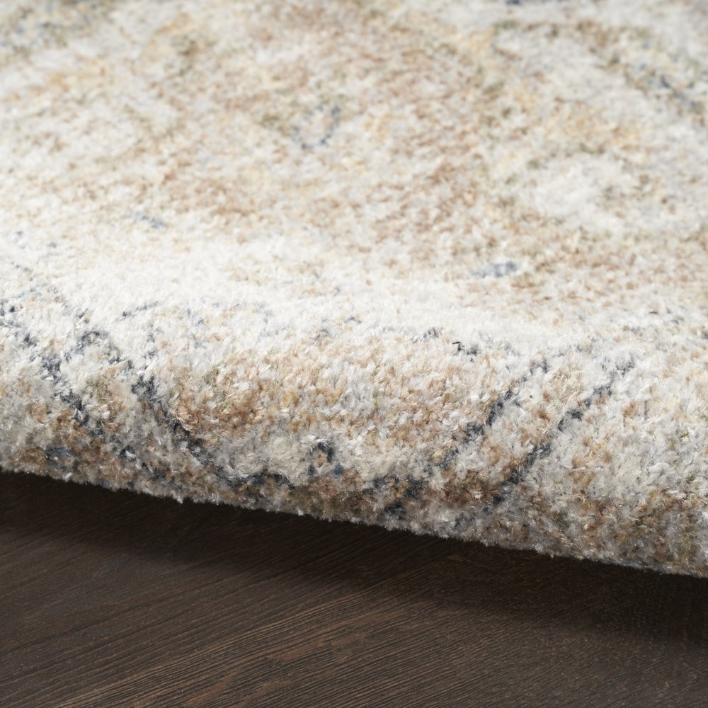 8' Beige And Ivory Oriental Washable Runner Rug