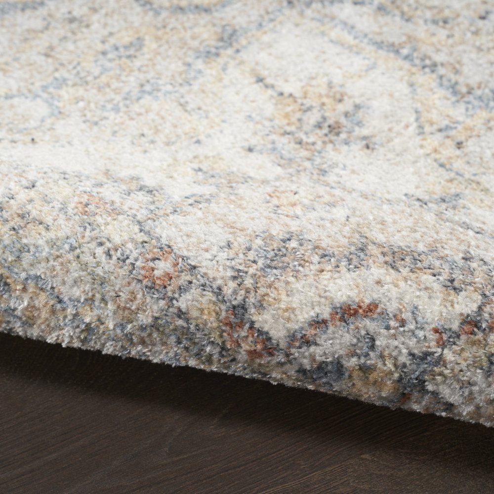 8' Gray And Ivory Oriental Washable Runner Rug