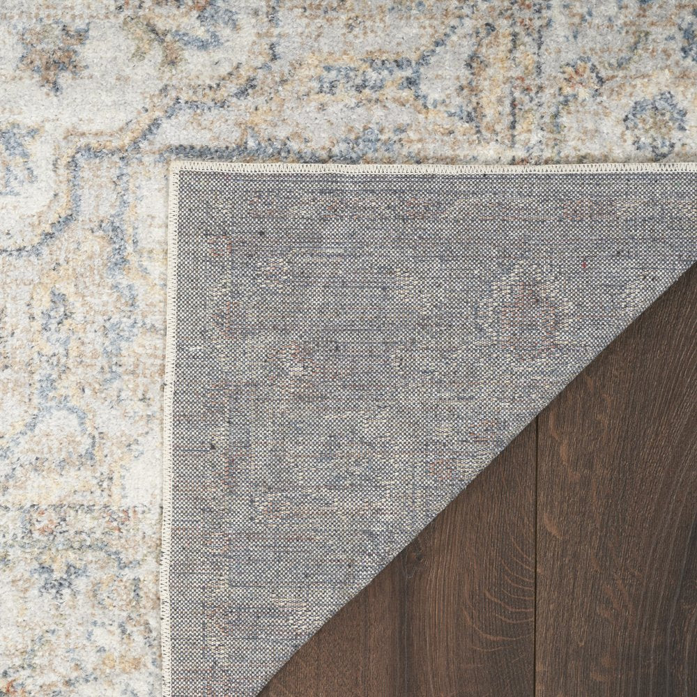 7' X 9' Gray Oriental Power Loom Washable Area Rug