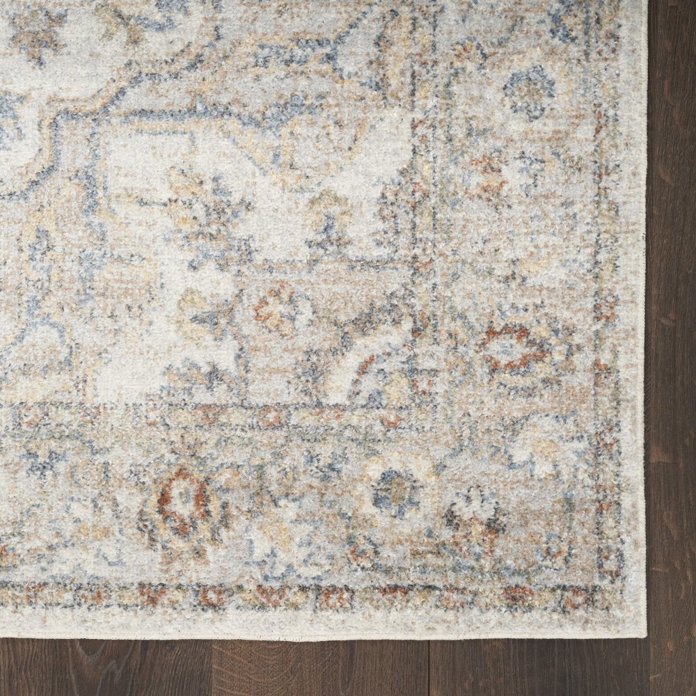 7' X 9' Gray Oriental Power Loom Washable Area Rug