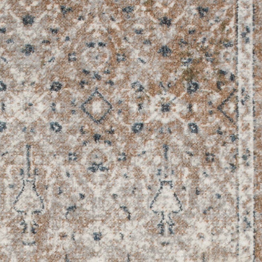 7' X 9' Gray Oriental Power Loom Washable Area Rug
