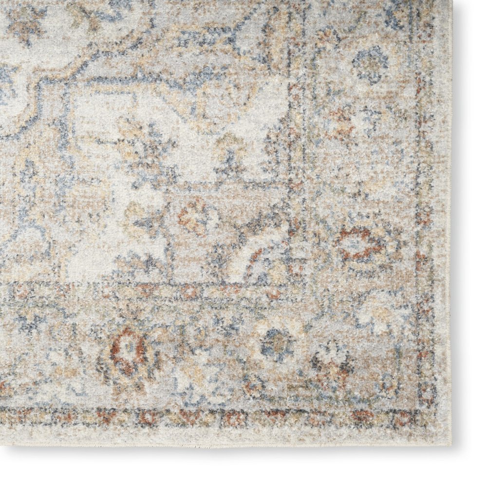 7' X 9' Gray Oriental Power Loom Washable Area Rug