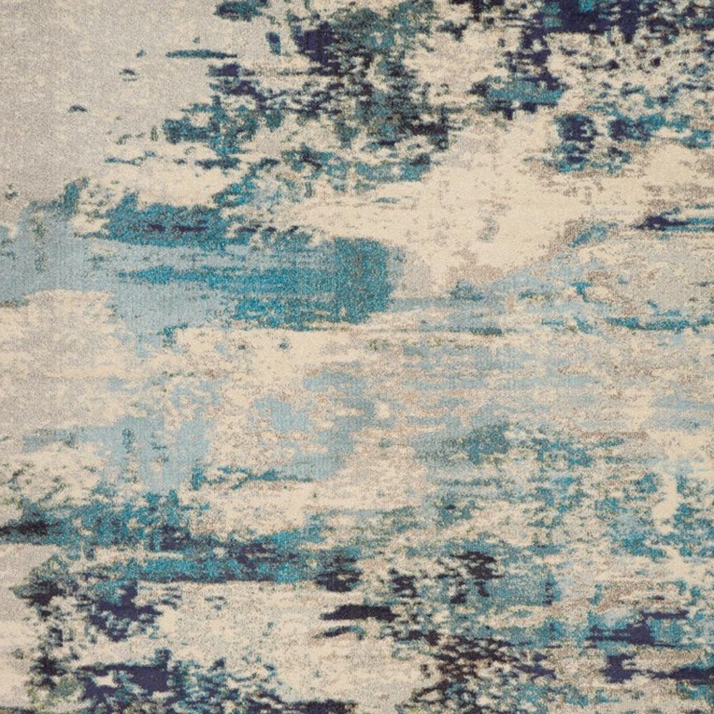 9' X 12' Ivory Abstract Power Loom Area Rug