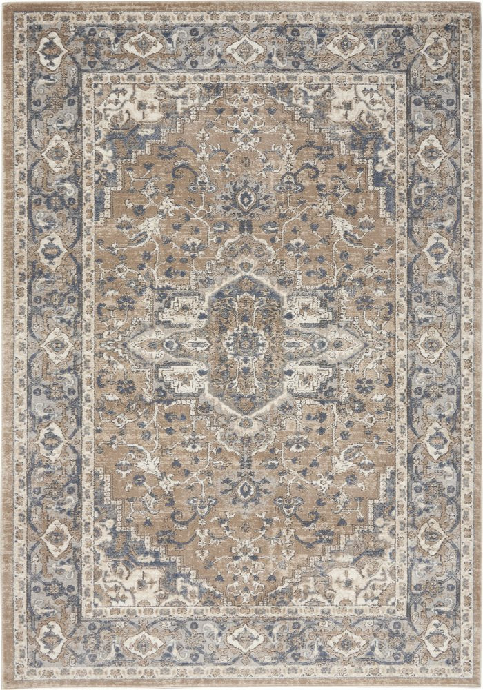 6' X 9' Ivory Floral Power Loom Area Rug