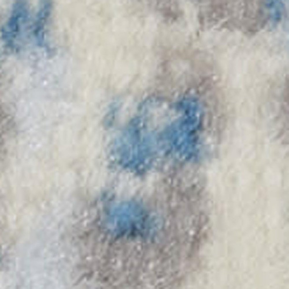 7' Cream Damask Power Loom Runner Rug