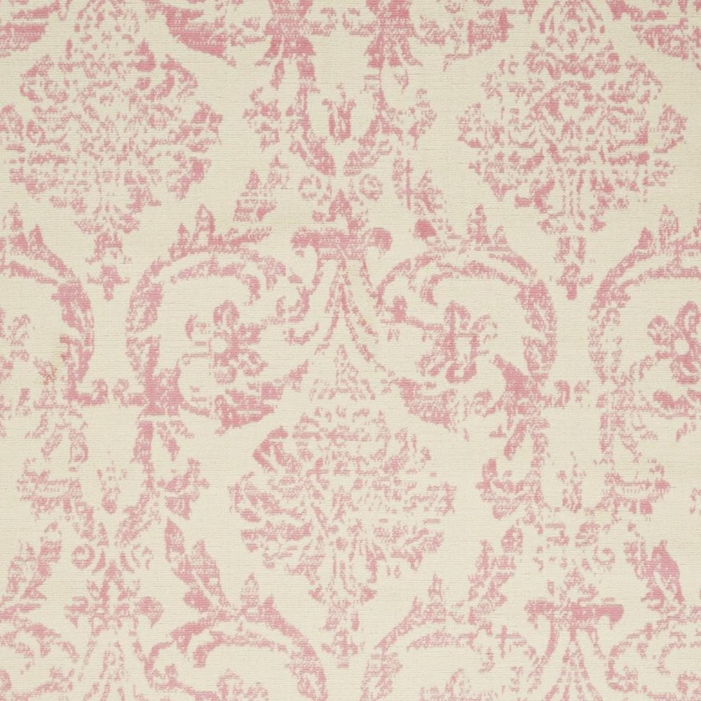 4' X 6' Cream Damask Power Loom Area Rug