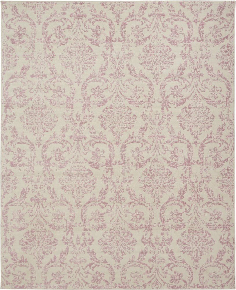 8' X 10' Cream Damask Power Loom Area Rug